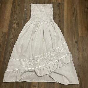Elegant White Smocked Mini Dress